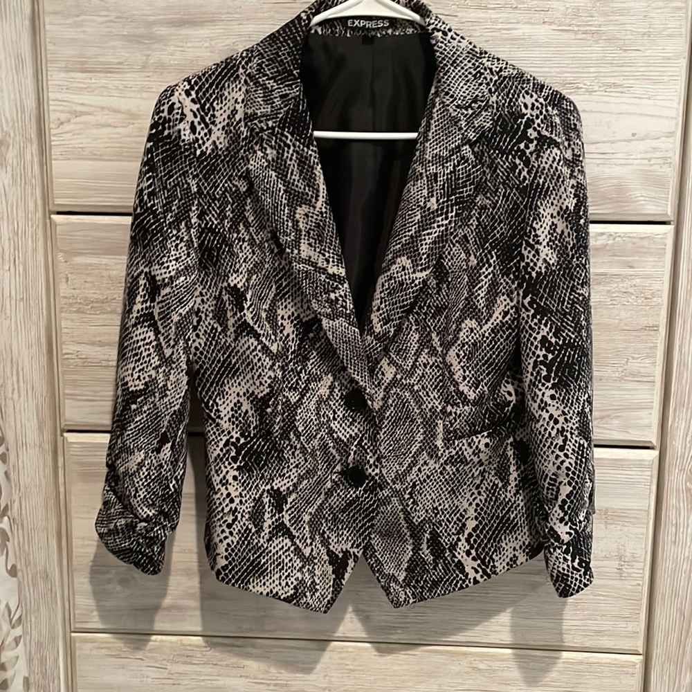 Express Collection Python Print Blazer - image 1